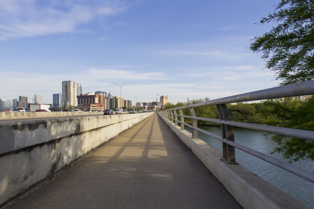 The Congress Bridge is one of the water crossings for the Lady Bird hike and bike trail. This is also where you can catch a glimpse of Austin's huge bat colony emerging at dusk each evening.